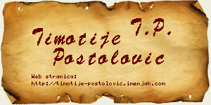 Timotije Postolović vizit kartica
